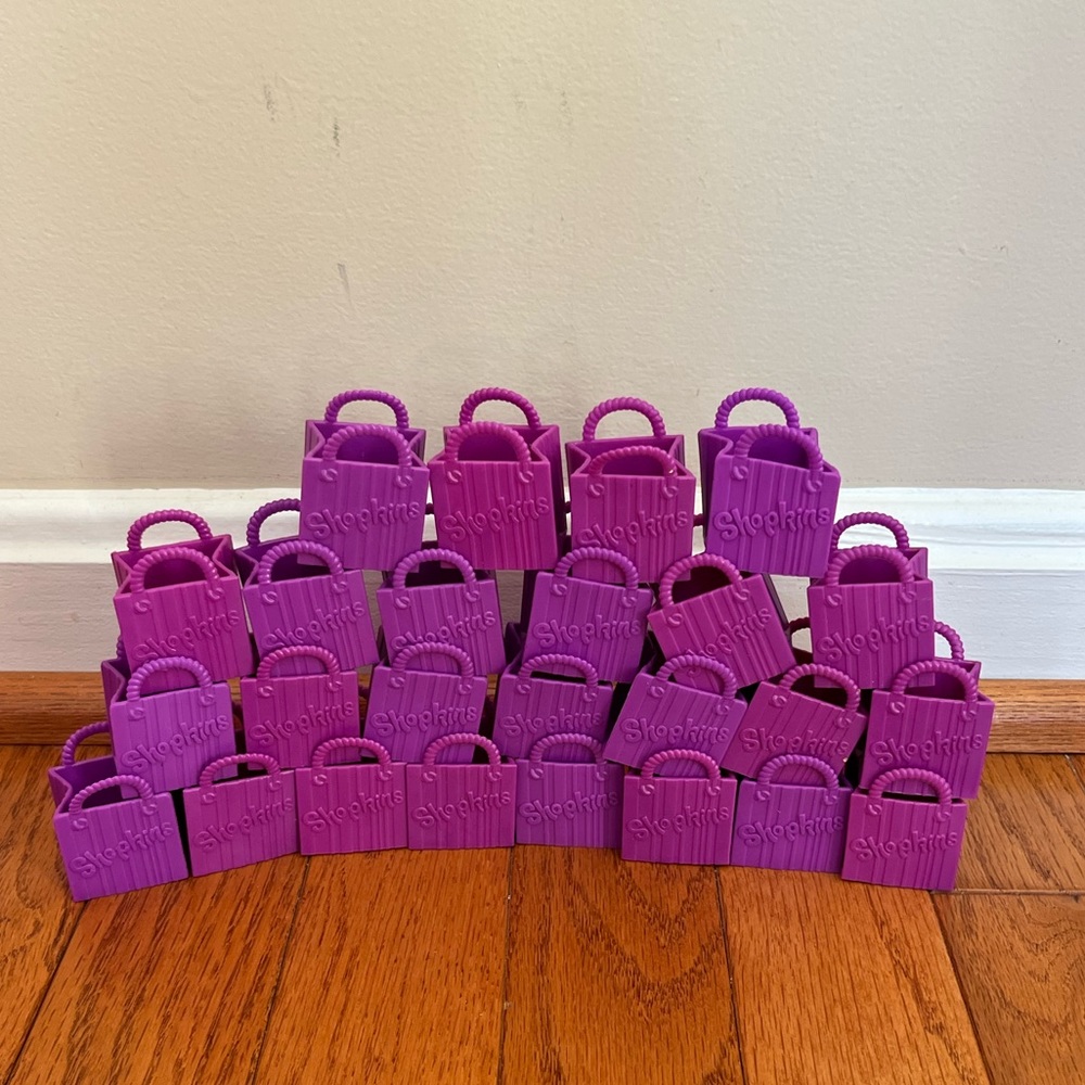 Shopkins Purple Shopping Bags EMPTY Lot of 25 Party Favors Shopkin
